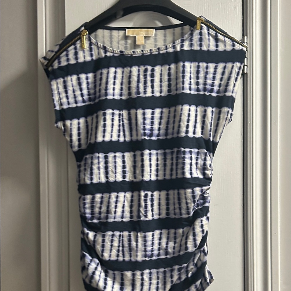 Michael Kors Navy and White short sleeve top